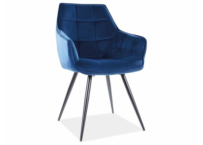 Стул SIGNAL LILIA Velvet Bluvel 86 темно-синий/черный
