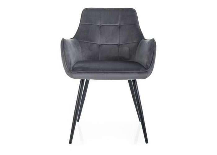 Стул SIGNAL LEMON Velvet Bluvel 14 темно-серый/черный