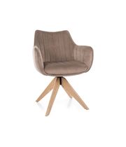 Стул SIGNAL AZALIA D Velvet Bluvel 40 темно-бежевый/дуб, поворотный