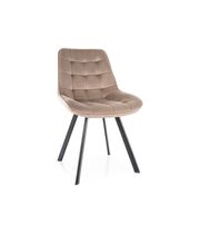 Стул SIGNAL MONTI Velvet Bluvel 40 темно-бежевый/черный, поворотный