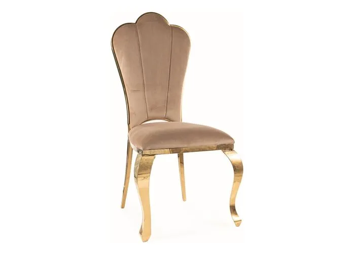 Стул SIGNAL QUEEN Velvet Bluvel 28 бежевый/золотой