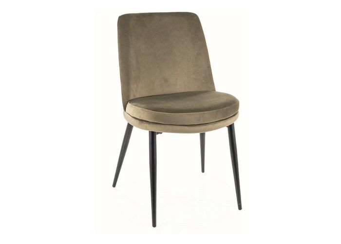 Стул SIGNAL KAYLA Velvet Bluvel 77 оливковый/черный