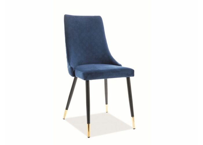 Стул SIGNAL PIANO Velvet Bluvell 86 темно-синий/черный/золотой