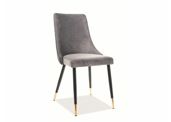 Стул SIGNAL PIANO Velvet Bluvel 14 серый/черный/золотой
