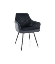 Стул SIGNAL SERVIO Velvet Bluvel 19 черный/черный, поворотный