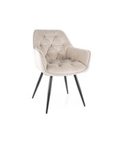 Стул SIGNAL CHERRY Velvet Bluvel 30 светло-бежевый/черный