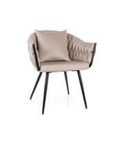 Стул SIGNAL NUVO Velvet Bluvel 30 светло-бежевый/черный мат