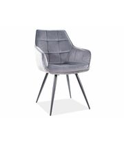 Стул SIGNAL LILIA Velvet Bluvel 14 серый/черный