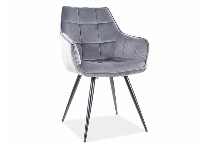 Стул SIGNAL LILIA Velvet Bluvel 14 серый/черный