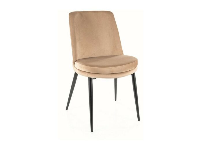 Стул SIGNAL KAYLA Velvet Bluvel 28 бежевый/черный