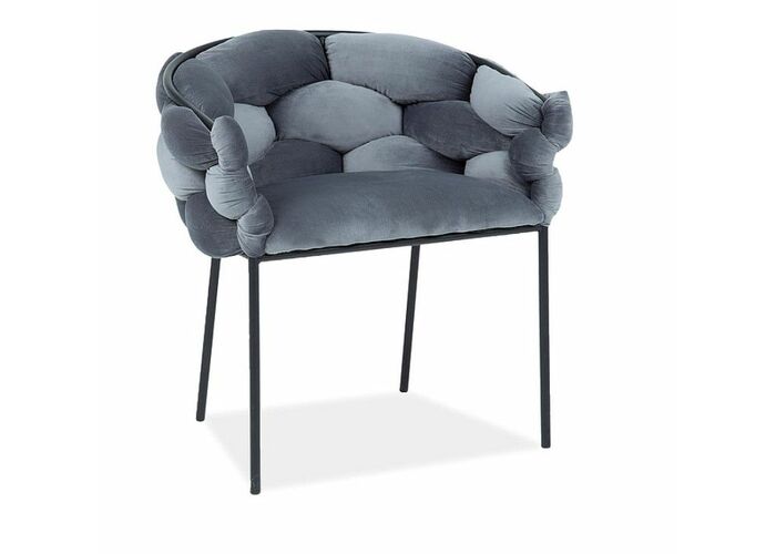 Стул SIGNAL NORTE Velvet Bluvel 14 серый/черный мат