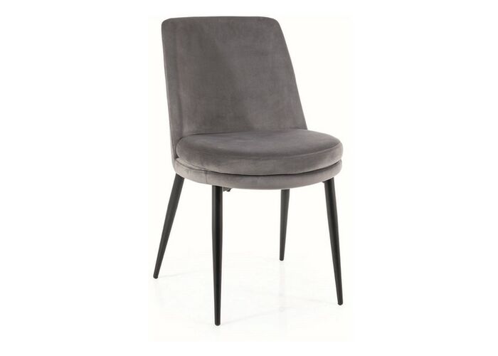 Стул SIGNAL KAYLA Velvet Bluvel 14 серый/черный
