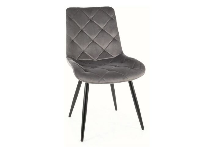 Стул SIGNAL RALPH Velvet Bluvel 14 серый/черный