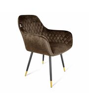 Стул Sheffilton SHT-ST38/S95-1 коричневый трюфель/черный муар /золото